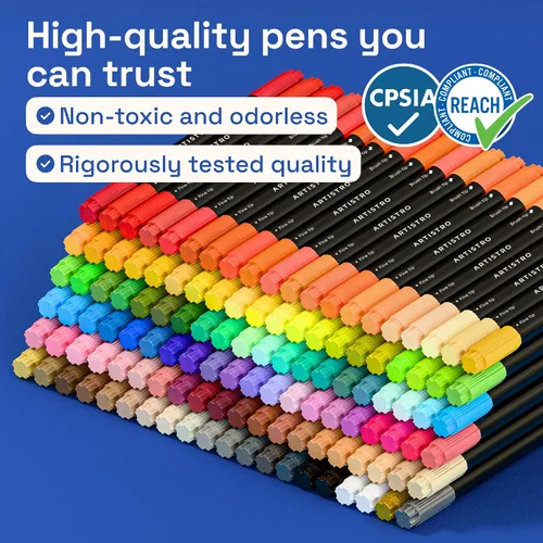 Miniatura 8 de ARTISTRO 120 marcadores de pintura acrílica, bolígrafos de pintura para dibujo, para tela, roca, vidrio, madera, moldes, regalo de artes