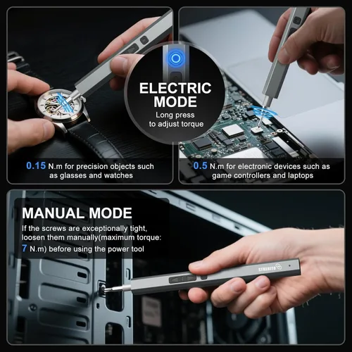 Miniatura 2 de STREBITO Destornillador eléctrico, juego de destornilladores de precisión 144 en 1, 120 puntas magnéticas, almacenamiento organizado y portabilidad
