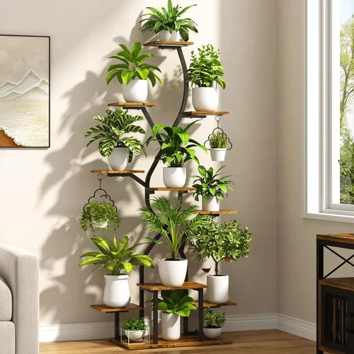 Miniatura 3 de Soporte para plantas de interior de 63 pulgadas con luces de crecimiento, estante para plantas de interior de 10 niveles, estante de plantas