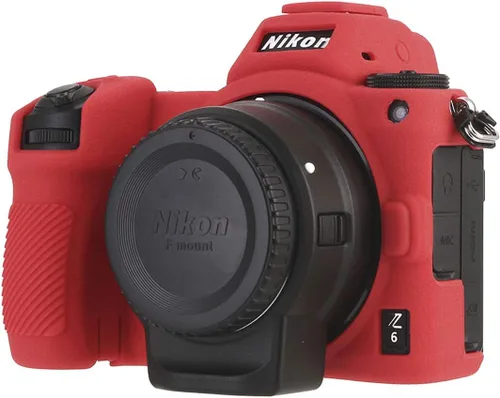 Funda de cámara para Nikon Z6 Z6II Z7 Z7II - Funda protectora de silicona para DSLR, jaula desmontable, a prueba de golpes, a prueba de polvo (rojo)