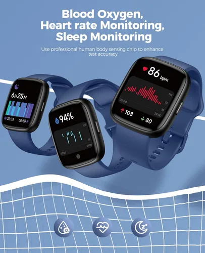 Miniatura 6 de SOUYIE Reloj inteligente con más de 100 modos deportivos, Alexa integrado, pantalla táctil personalizable HD de 1.83 pulgadas, IP68 impermeable