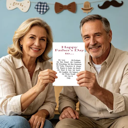 Miniatura 5 de OJsensai Tarjeta de feliz día del padre para marido, divertido regalo del día del padre de parte de la esposa, tarjeta del día del padre dulce
