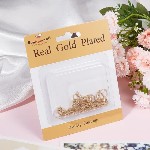 Miniatura 6 de Beebeecraft 1 caja de 6 pulseras deslizantes ajustables chapadas en oro de 18 quilates con circonita cúbica italiana con cuentas de bola italiana