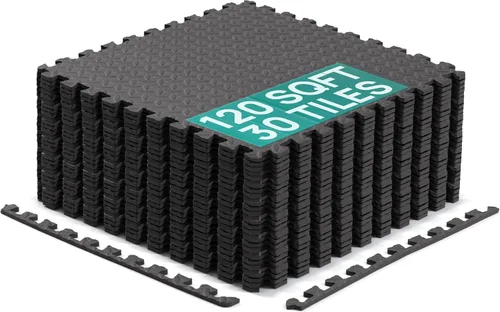 Miniatura 7 de Yes4All 24SQFT-120SQFT - Tapete de ejercicio de rompecabezas para gimnasio en casa, baldosas de espuma EVA entrelazadas con borde
