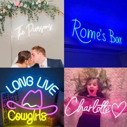 Miniatura 8 de Letrero de neón personalizado para boda, Binager personalizable con nombre de neón, decoración de letrero de luz regulable/RGB, personalizado