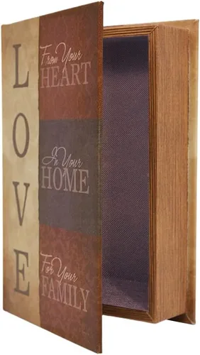 Miniatura 29 de PACOLO Cajas decorativas para libros, cubierta de madera sintética para guardar joyas ocultas, dinero y dinero en efectivo (As de corazones)