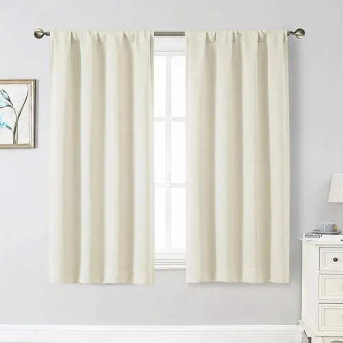 Miniatura 18 de Cortinas opacas para dormitorio, sala de estar, juego de 2 paneles de 54 pulgadas de largo, cortinas de oscurecimiento de habitación con aislamiento