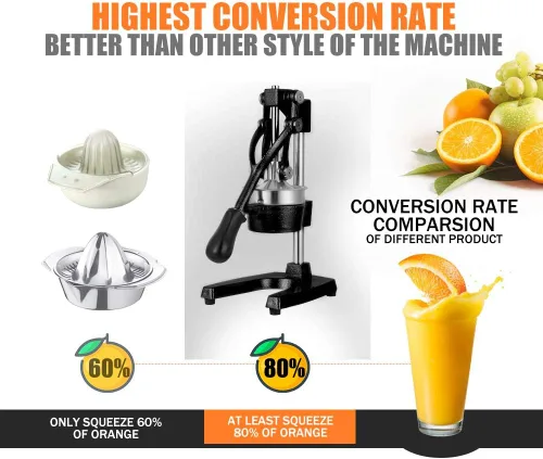 Miniatura 3 de Prensa Manual de Mano de Hierro Fundido Comercial de Servicio Pesado Naranja Cítricos Limón Lima Toronja Granada Exprimidor de Jugo de Fruta