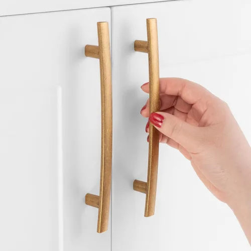 Miniatura 13 de Paquete de 10 tiradores curvados de 3 pulgadas con agujeros centrales, color negro mate, manijas de gabinete negras, accesorios de cocina negros