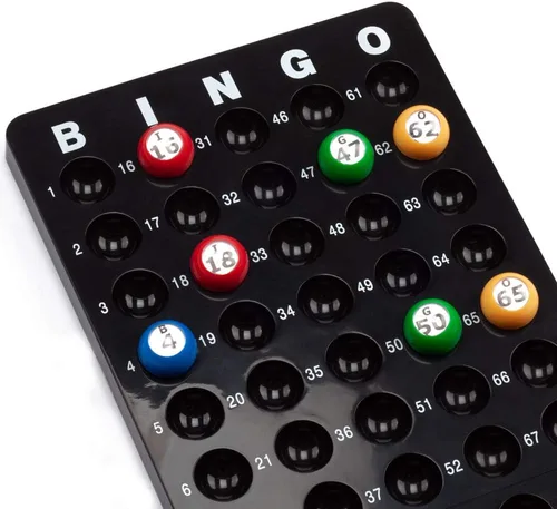 Miniatura 5 de GSE Games & Sports Expert Tablero maestro de bingo para bolas de 7/8 pulgadas, tablero de llamadas de bingo negro para fiestas, grupos grandes