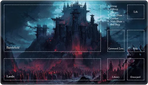 Miniatura 9 de Alfombra de juego con zonas para juego de cartas MTG, alfombras de juego de mesa, alfombras de juego de mesa de Magic, 61x35.5 cm, alfombra de juego