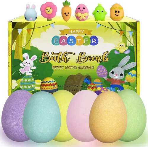 Miniatura 8 de Paquete de 6 bombas de baño de burbujas de Navidad con juguetes esponjosos de Navidad en el interior para niños, niñas, niños y mujeres, regalos