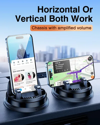 Miniatura 6 de Soporte para teléfono celular de salpicadero, soporte de teléfono móvil multifuncional para automóvil, soporte de teléfono de coche giratorio