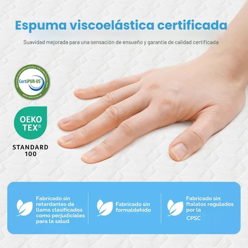 Miniatura 4 de Neo Sleep Colchón individual de espuma viscoelástica de gel refrescante de 5 pulgadas, sensación media comodidad y apoyo con alivio de presión