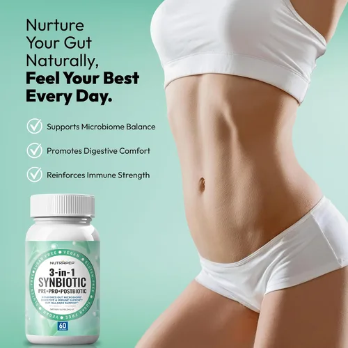 Miniatura 2 de NutraPep Synbiotics probiótico prebiótico posbiótico – Apoyo diario para la salud intestinal con pre Pro y post bióticos para hombres y mujeres