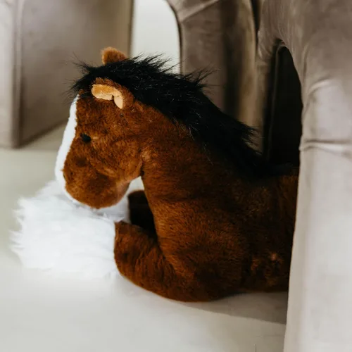 Miniatura 2 de The Petting Zoo Clydesdale - Peluche de caballo de peluche, regalos para niños, animales de corral Wild Onez, juguete de peluche de caballo marrón