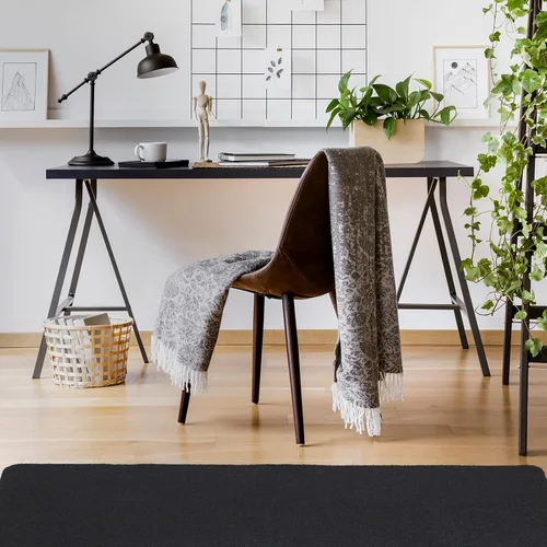 Miniatura 6 de PATIKIL Tapete para silla de oficina de 55 x 35 pulgadas, tapete de escritorio multiusos para sillas rodantes para suelos de madera dura (negro)