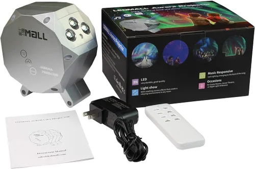 Miniatura 2 de LedMAll Aurora Star Green y RGB LED Night Lights Proyector decorativo con altavoz Bluetooth Control remoto