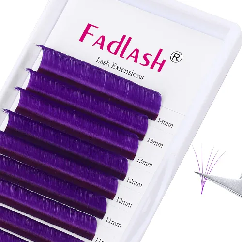 Miniatura 12 de Extensiones de pestañas con volumen, pestañas fáciles de abanico, rizo C, extensiones de volumen, extensiones de pestañas de colores de imitación