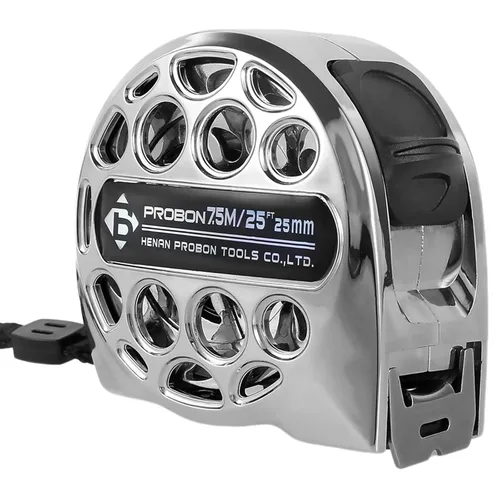Cinta métrica de 25 pies, cinta métrica de acero inoxidable resistente con escala de doble cara, regla retráctil impermeable y resistente al óxido