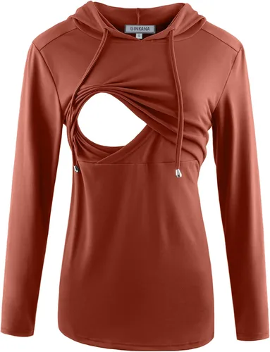 Miniatura 202 de GINKANA Sudadera con capucha para mujer, manga larga, lactancia materna, ropa casual