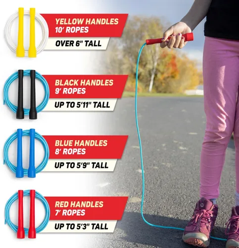 Miniatura 7 de Buy Jump Ropes Cuerda para saltar diseño de regaliz con mango corto Rojo/Azul