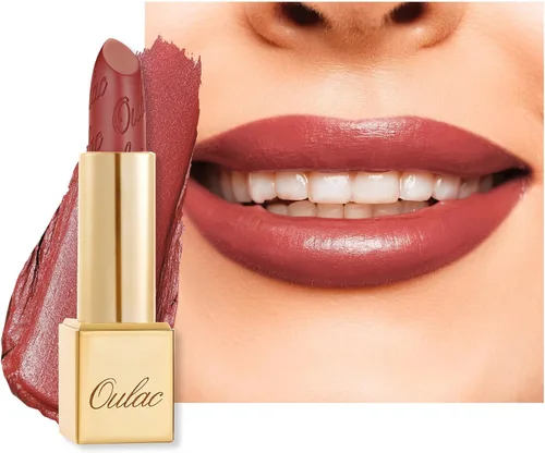 Miniatura 33 de Oulac Lápiz labial rojo, regalos de Navidad para mujeres, fórmula hidratante ligera con brillo 3D metálico, color de labios de alto impacto, Bomba