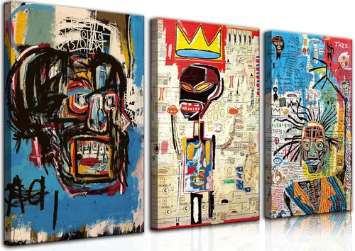 Miniatura 9 de 3 piezas de arte callejero de grafiti azul para decoración de pared, arte moderno, estética, lienzo, pintura, pintura abstracta, póster de hombre