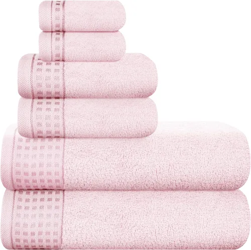 Miniatura 57 de GLAMBURG Juego de 2 toallas de baño de gran tamaño 100% algodón, 28 x 55 pulgadas, ultra suaves, altamente absorbentes, compactas, de secado rápido