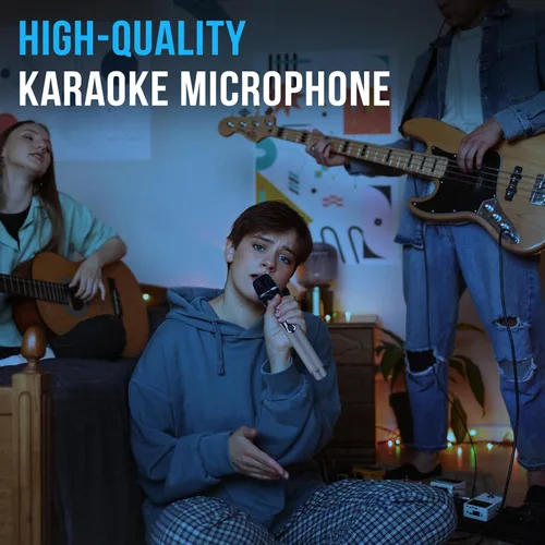 Miniatura 8 de NEW BAXS Micrófonos inalámbricos, sistema de micrófono dual de karaoke, Microfonos Inalambricos con receptor recargable, juego de micrófono dinámico