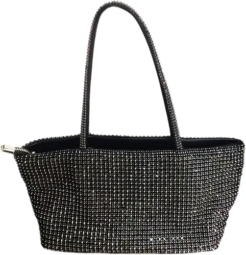 Bolso de mano transparente con diamantes de imitación para mujer, monederos de noche de cristal con asa para boda, fiesta, baile de graduación