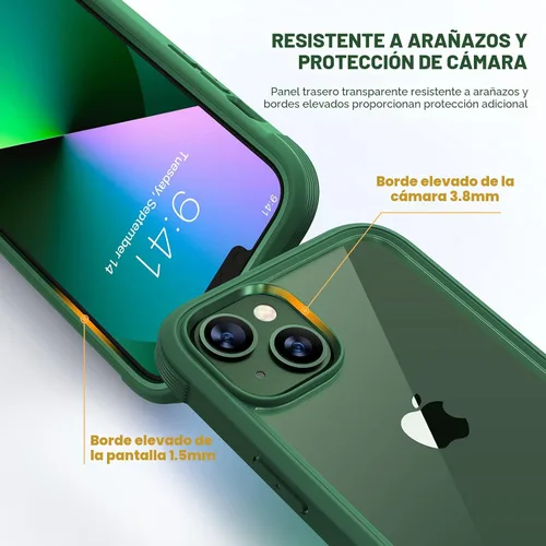 Miniatura 3 de Diaclara - Funda diseñada para iPhone 13, carcasa resistente de cuerpo completo con protector de pantalla integrado sensible al tacto, antiarañazos