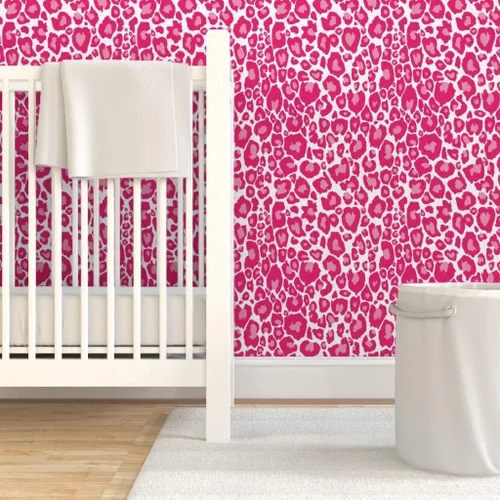 Miniatura 6 de Papel tapiz autoadhesivo de 3 x 2 pies, estampado de guepardo, animales, rosa, leopardo, gatos, papel tapiz extraíble personalizado Spoonflower