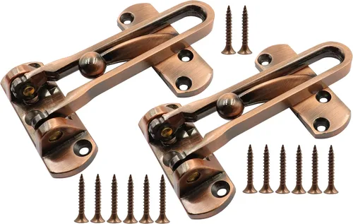 Miniatura 8 de LBY Paquete de 2 cerraduras de puerta de seguridad para el hogar, cerradura de barra oscilante resistente, cerradura de barra oscilante en U