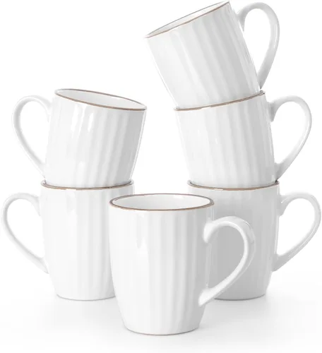 Miniatura 26 de famiware Venus - Tazas de café para 4, juego de tazas de 12 onzas, taza para beber con asa para café, té, cacao, leche, carbón