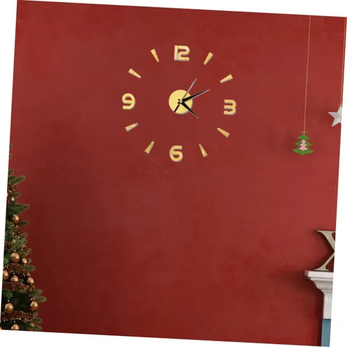 Miniatura 6 de IMIKEYA Reloj de pared sin marco, reloj de pared dorado, pegatinas de espejo, sin marco, reloj de pared, reloj acrílico, mural, hogar, reloj