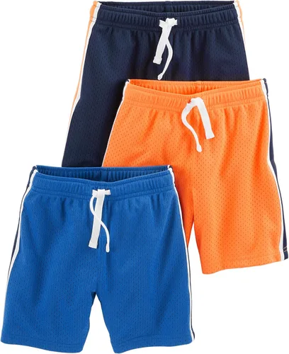 Simple Joys by Carter's Pantalones cortos de malla para niños y niños, paquete de 3