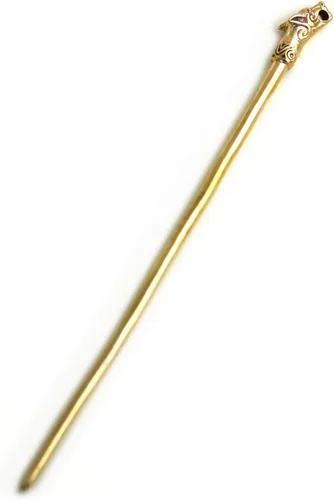 Pinzas de peluquería de bronce nórdico vikingo Fenrir Wolf/Naga serpiente serpiente King Head Hair Styling Pins Chopsticks Barrette Decorativo