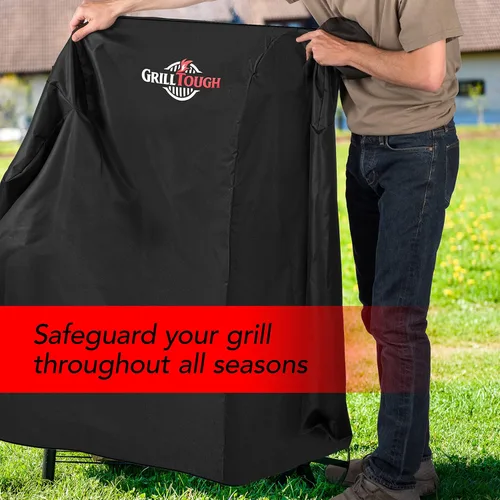 Miniatura 6 de GrillTough Funda para Ahumador de Servicio Pesado, 30 Pulgadas – Impermeable, Resistente a la Intemperie, Resistente a los Rayos UV y a