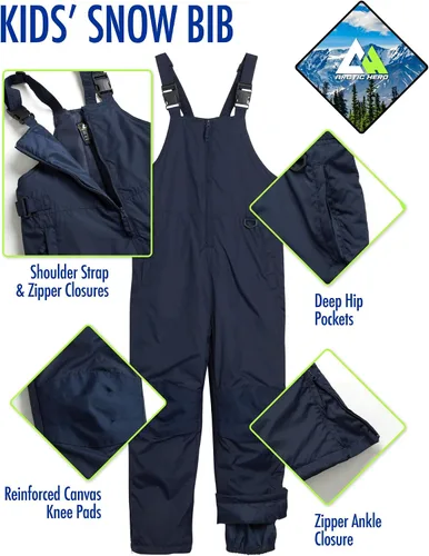 Miniatura 2 de Babero de nieve para niños Unisex para niños y niñas con aislamiento impermeable pantalones de nieve para esquísnowboard (2T-18)
