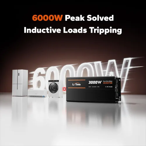 Miniatura 2 de LiTime Inversor de onda sinusoidal pura de 1000 W, convertidor de 12 V CC a 120 V CA para RV, camión, inversor de energía solar para automóvil fuera