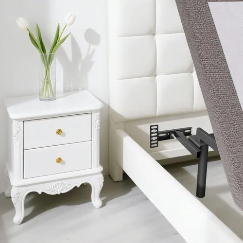 Miniatura 3 de Paquete de 2 soportes de cabecera ajustables para marco de cama de metal y base ajustable, adaptador universal de fijación de cabecero, se adapta a