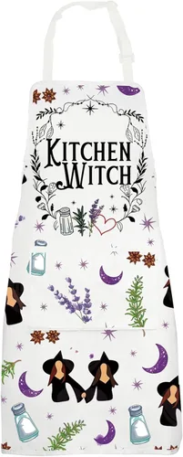 Miniatura 7 de JNIAP Delantal de cocina de brujas Sal Romero Lavanda Regalos de Amor Delantal de Brujería Magia Regalos Góticos Brujas Delantal