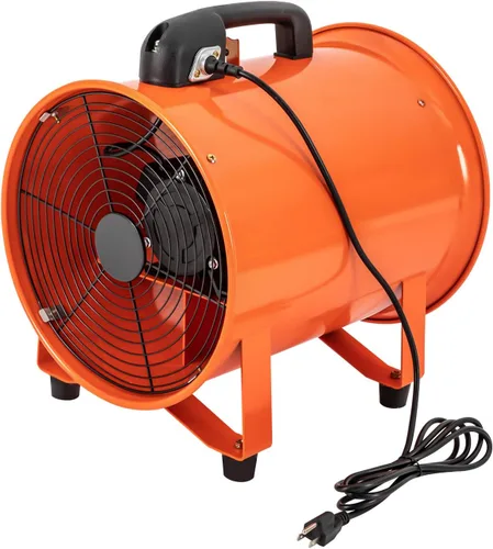 Miniatura 3 de Ventilador de escape utilitario, 12 pulgadas, 520 W 2295 CFM, ventilador portátil de alta velocidad, bajo ruido con manguera de conducto de 16 pies