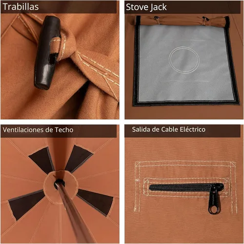 Miniatura 3 de Whiteduck Regatta - Tienda de campaña de lona con toma de estufa, impermeable, para 4 temporadas; para campamento de lujo en exteriores y glamping