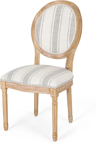 Miniatura 6 de Christopher Knight Home Camille - Sillas de comedor tradicionales de terciopelo, 2 piezas, color gris y blanco brillante Línea gris + natural