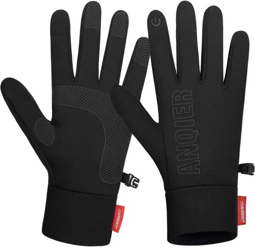 LANYI Guantes de invierno para correr, ligeros, con pantalla táctil, antideslizantes, resistentes al viento, guantes de ciclismo, trabajo, guantes