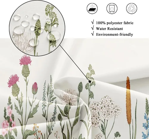 Miniatura 6 de Riyidecor - Cortina de ducha con estampado de flores silvestres para decorar un baño pequeño o una ventana, 36 pulgadas de ancho x 72 pulgadas