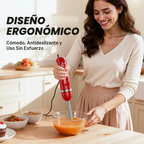 Miniatura 4 de Turelar Licuadora de inmersión de mano, licuadoras eléctricas con cable, batidora portátil con 2 velocidades de mezcla y emulsionante de cuchillas