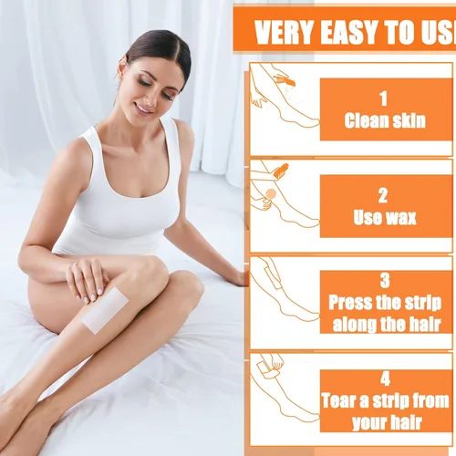 Miniatura 4 de Blulu 400 tiras de cera no tejidas para todo tipo de piel, depilación facial y corporal, tiras de papel encerado para piernas, pecho, espalda, área